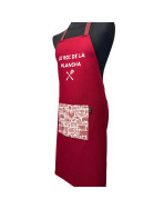 Tablier de cuisine, "Le roi de la plancha" bordeaux