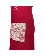 Tablier de cuisine, "Le roi de la plancha" bordeaux