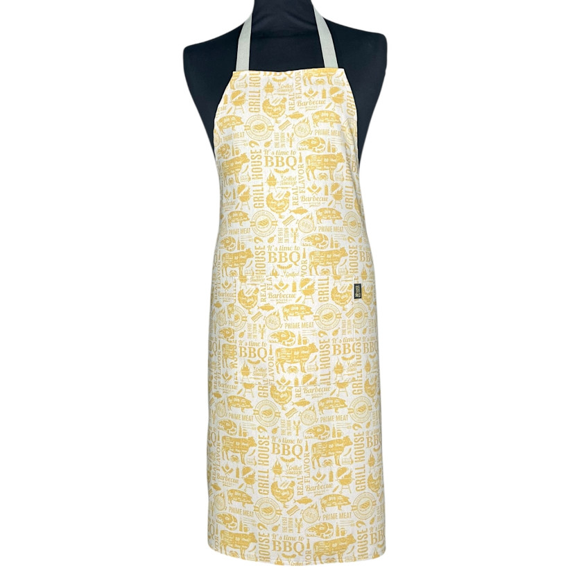 Tablier de cuisine, "Grill house" jaune