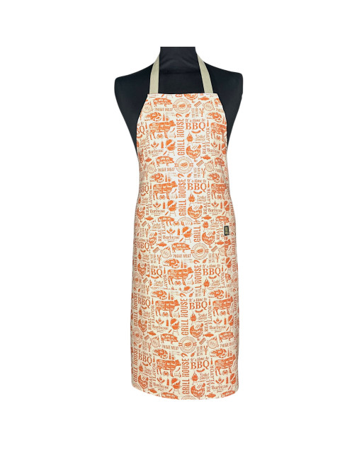 Tablier de cuisine, "Grill house" orange