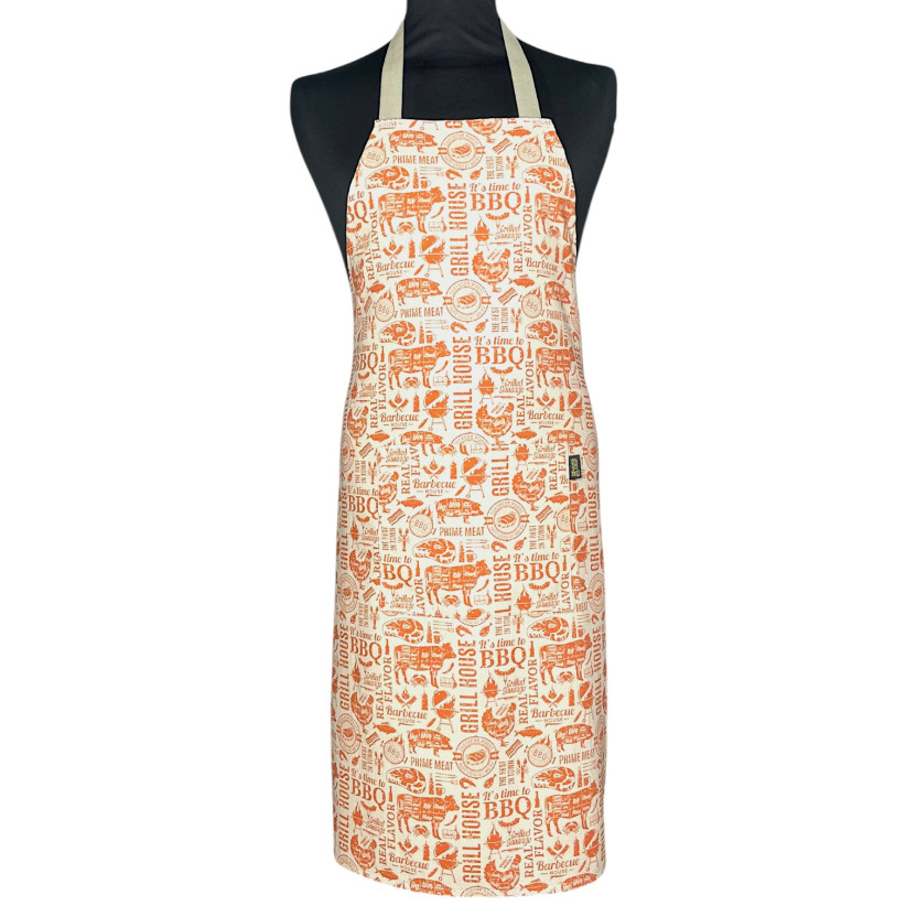 Tablier de cuisine, "Grill house" orange