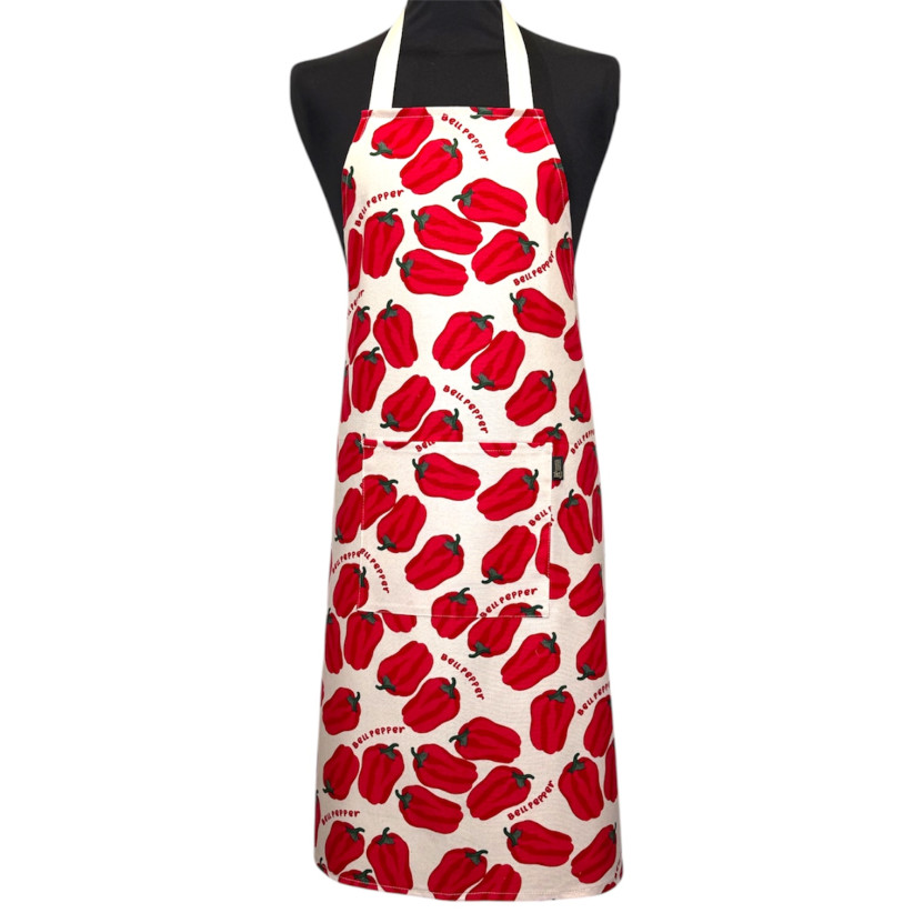Tablier de cuisine, "Poivron" écru