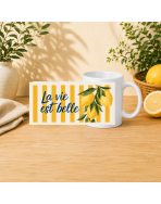 Mug, "La vie est belle" (citron)