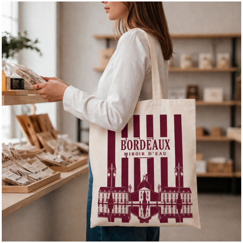 Tote bag, "Bordeaux miroir d'eau"
