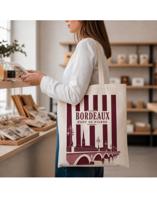 Tote bag, "Bordeaux pont de pierre"