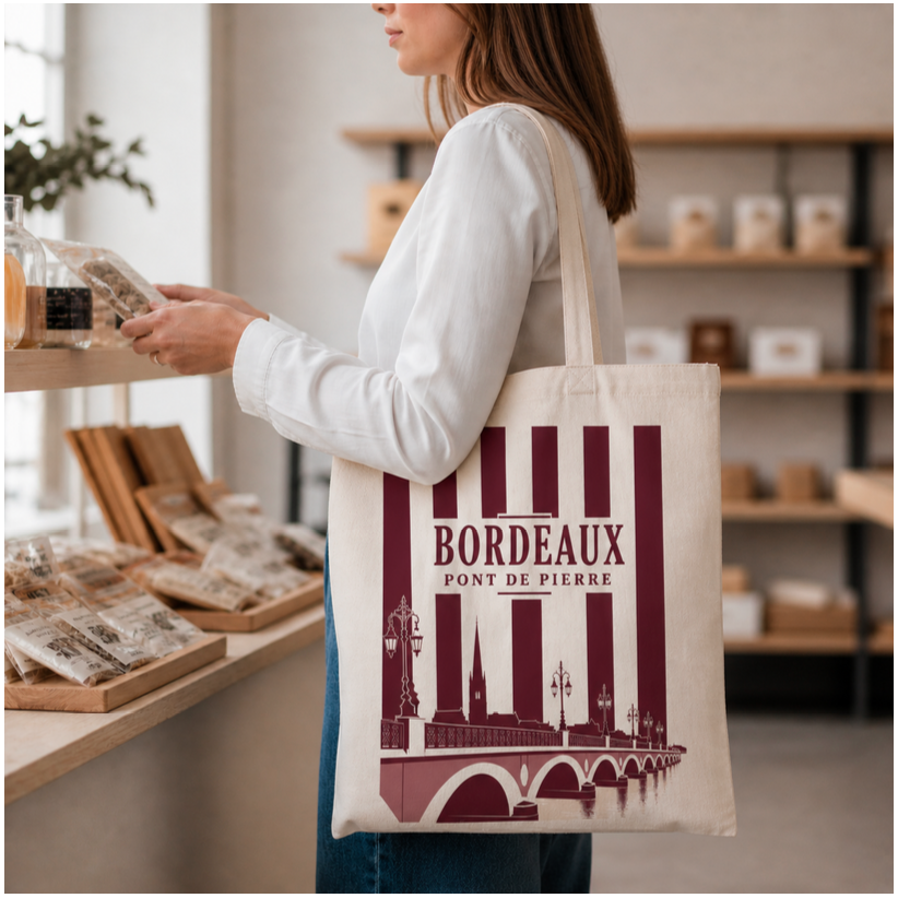 Tote bag, "Bordeaux pont de pierre"