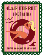 Tote bag, "Cap ferret face à la mer entre la dune et les pins (sapin)"