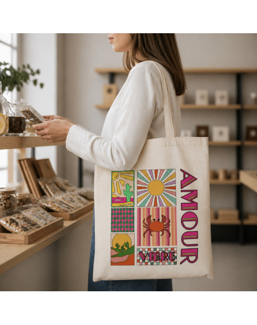 Tote bag, "Amour vibre"