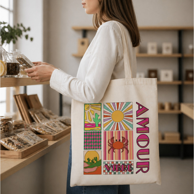 Tote bag, "Amour vibre"