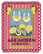 Tote bag, "Arcachon des huitres, du vin et des copains (rose)"