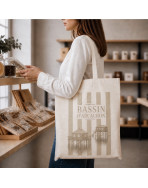 Tote bag, "Bassin d'Arcachon cabane (lin)"