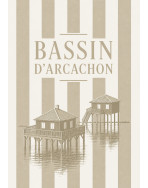 Tote bag, "Bassin d'Arcachon cabane (lin)"