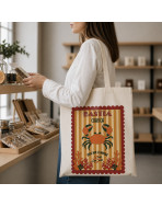 Tote bag, "Bastia corsica entre mer et montagne crabe (orange)"