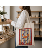 Tote bag, "Bastia corsica entre mer et montagne crabe (bleu)"