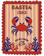 Tote bag, "Bastia corsica entre mer et montagne crabe (rouge)"