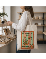 Tote bag, "Bonifacio corsica entre mer et montagne corail (orange)"