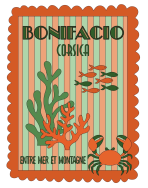 Tote bag, "Bonifacio corsica entre mer et montagne corail (orange)"