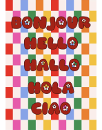 Tote bag, "Bonjour Hello Hallo Holà Ciao"