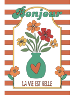 Tote bag, "Bonjour la vie est belle"