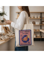 Tote bag, "Cap ferret face à la mer entre la dune et les pins (bleu)"