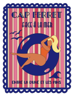 Tote bag, "Cap ferret face à la mer entre la dune et les pins (bleu)"