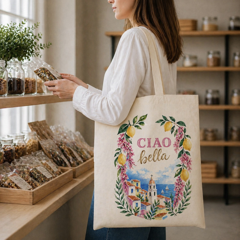 Tote bag, "Ciao Bella"