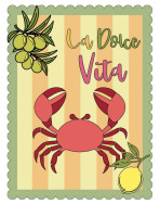 Tote bag, "La Dolce Vita (crabe)"