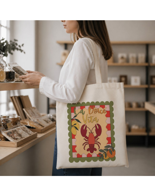 Tote bag, "La Dolce Vita (homard)"