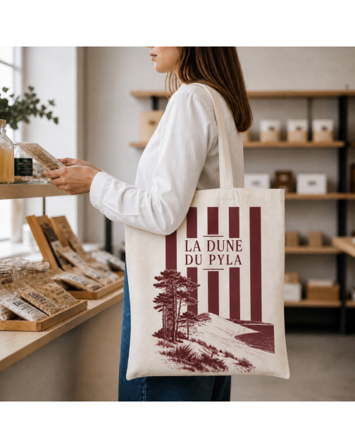 Tote bag, "La dune du pila (bordeaux)"