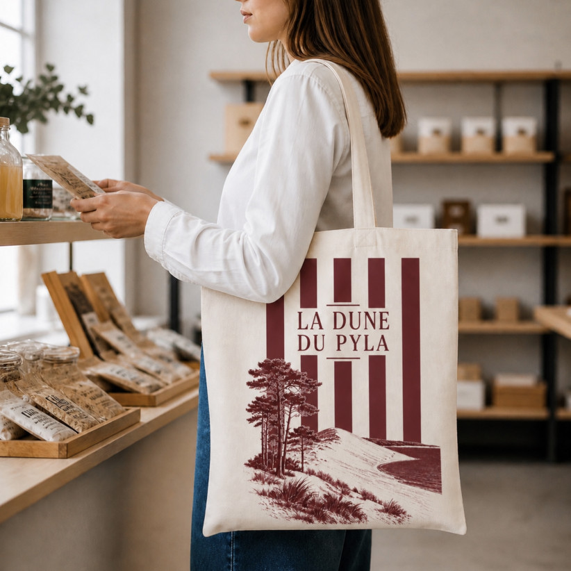 Tote bag, "La dune du pila (bordeaux)"