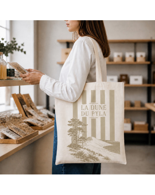 Tote bag, "La dune du pila (lin)"
