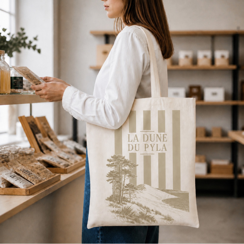 Tote bag, "La dune du pila (lin)"