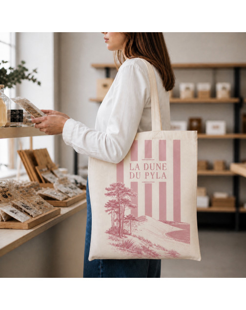 Tote bag, "La dune du pila (rose)"