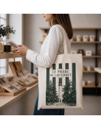 Tote bag, "Le phare du Cap Ferret (vert sapin)"