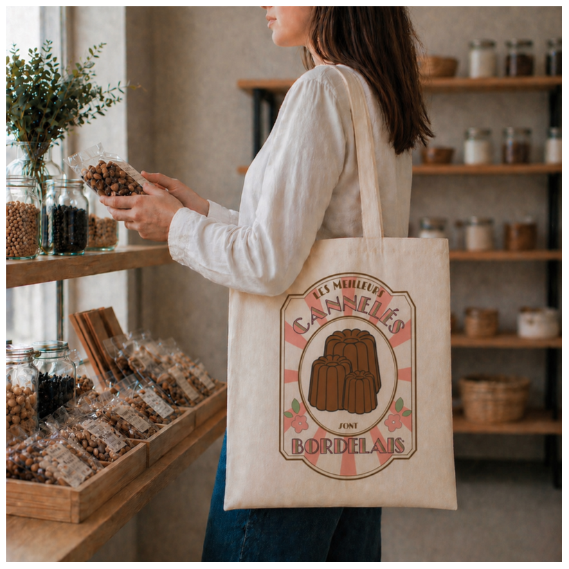 Tote bag, "Les meilleurs cannelés sont bordelais"