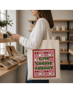 Tote bag, "Macaron - Pâtisserie française - tellement délicieux"