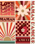 Tote bag, "Maman d'amour (70'S)"