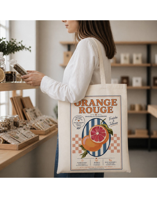 Tote bag, "Orange rouge"