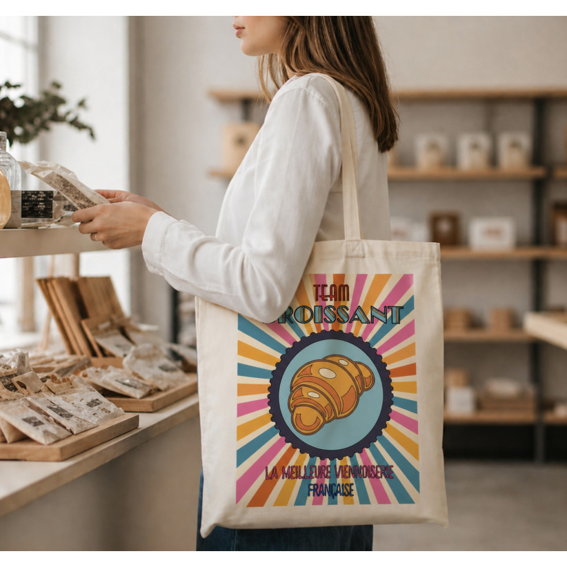 Tote bag, "Team croissant"