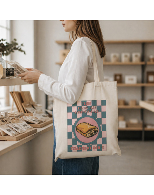 Tote bag, "Team pain au chocolat"