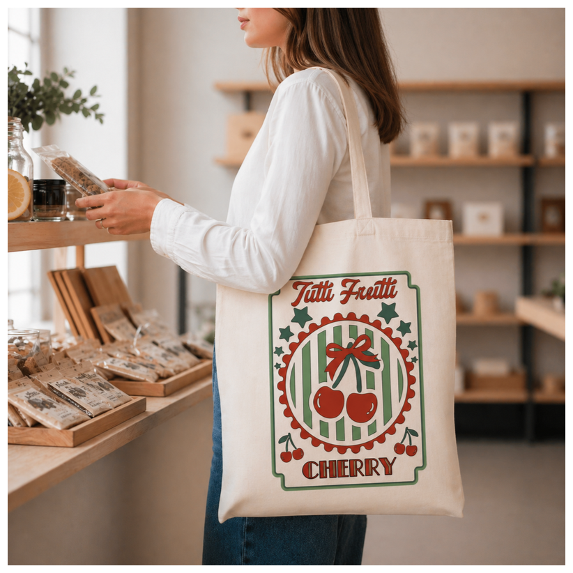 Tote bag, "Tutti Frutti Cherry"