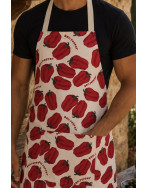 Tablier de cuisine, "Poivron" écru