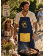 Tablier de cuisine, "Pastis pétanque" marine