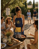 Tablier de cuisine, "Pastis pétanque" marine