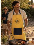 Tablier de cuisine, "Pastis pétanque" jaune