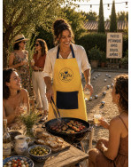 Tablier de cuisine, "Pastis pétanque" jaune