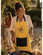Tablier de cuisine, "Pastis pétanque" jaune