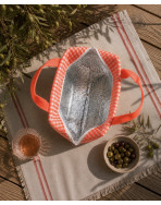 Sac isotherme Ice cube S, "Biarritz" rose fluo