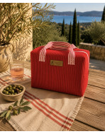 Sac isotherme Ice cube M, "Velours" Cerise