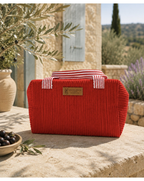Sac isotherme Ice cube S, "Velours" Cerise